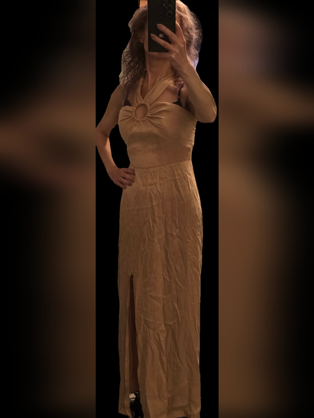 Topshop Blush Halter Maxi Dress with Front Slit Size 4 Lyocell, Viscose NWT - Picture 4 of 17